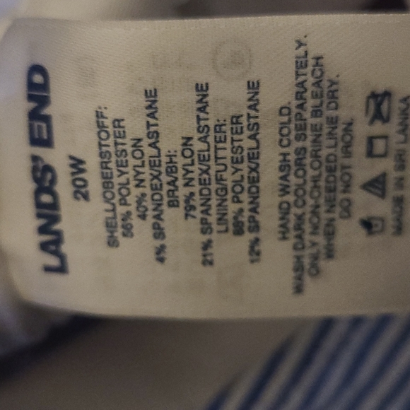 NWOT Lands’ End Pin-Stripe One-Piece Swimsuit - Picture 4 of 4